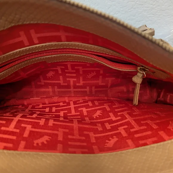 Elaine Turner Tan Snakeskin Embossed Leather Bamboo Handle Satchel Crossbody Bag - Picture 15 of 16